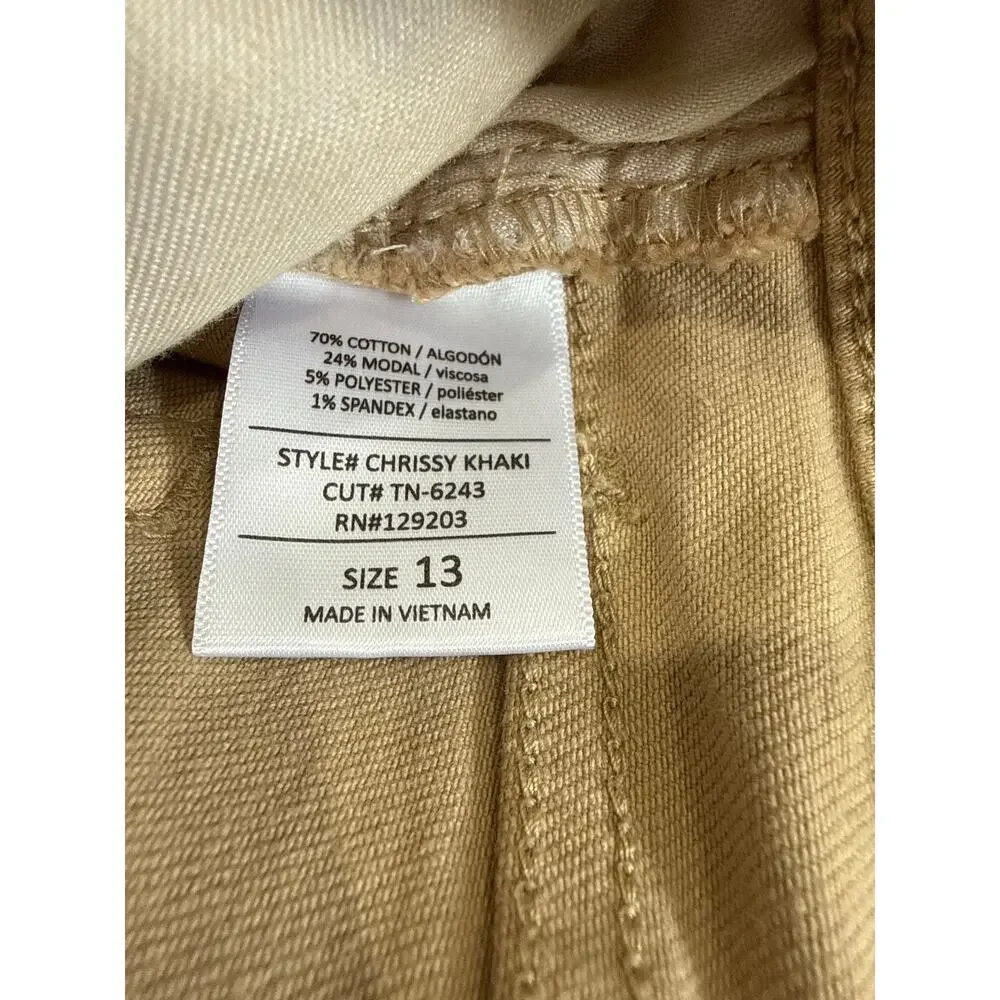 Carly Jean Wide Leg Pants Beige High Rise Cropped Size 13